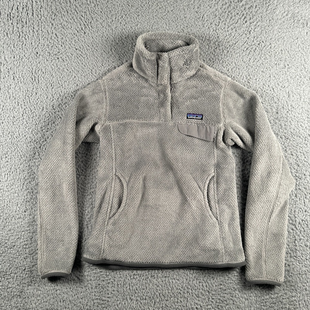 Patagonia Fleece Pullover Jacket Re-Tool Snap-T Womens Small Gray Pullover Top